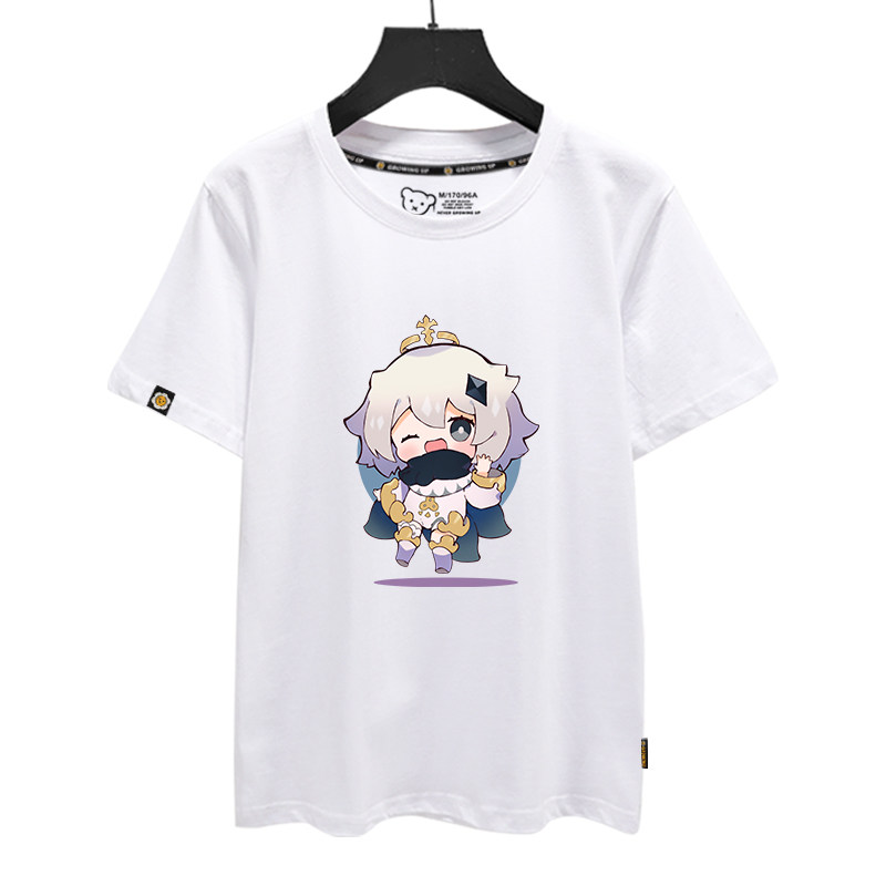 原神手派蒙莫娜卢卡二次元周边短袖恤衫男女女学生t恤