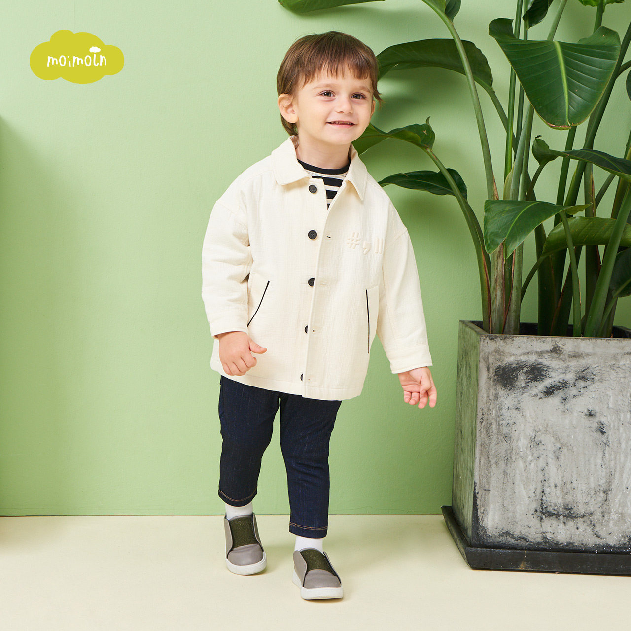 moimoln小云朵童装儿童外套秋冬新款时尚翻领宝宝普通外套