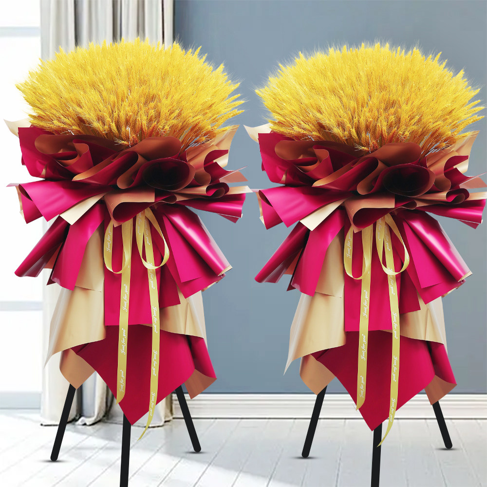 花篮金麦穗配送三脚架京大北京乔迁鲜花同城大麦商务用花