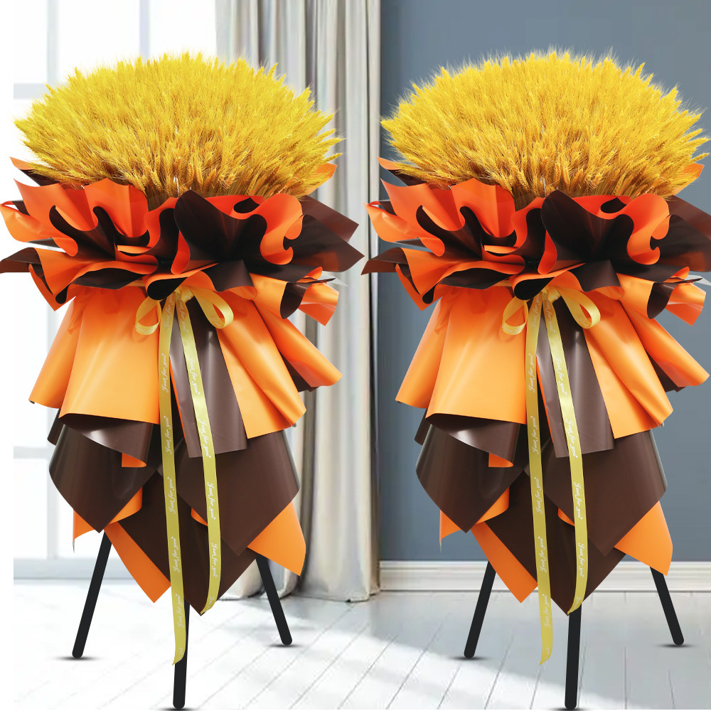 花篮金麦穗配送三脚架京大北京乔迁鲜花同城大麦商务用花