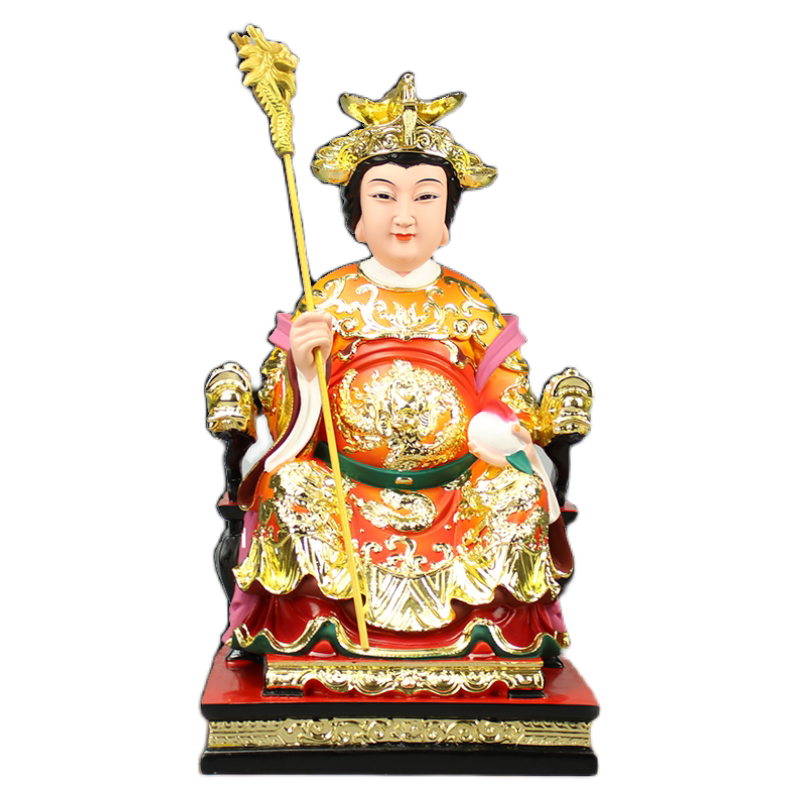 九龙圣母神像居家家用12寸道教龙母佛像树脂摆件