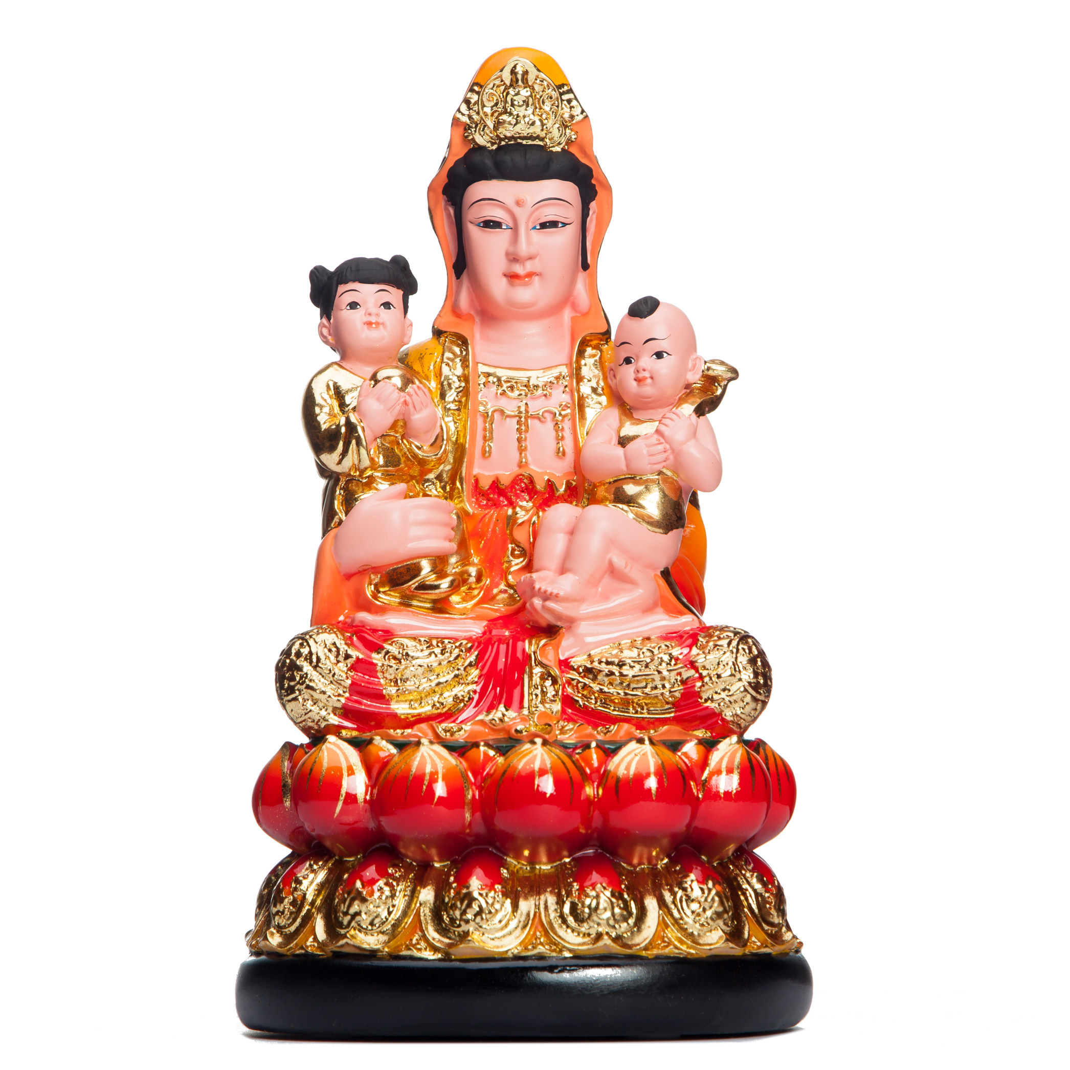 送子观音坐莲佛像供奉家用求子送子镇南海菩萨摆件摆件