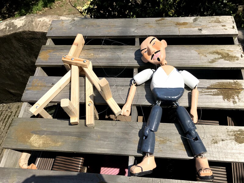 实木木制关节吊线木偶提线大叔玩具装饰摆件木偶