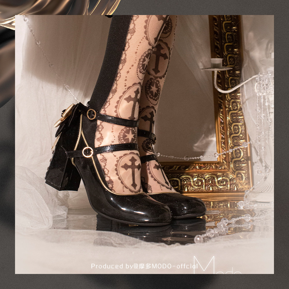 定金丨鎏金梦丨摩modo原创lolita高跟鞋交叉绑带lolita洛丽塔鞋类