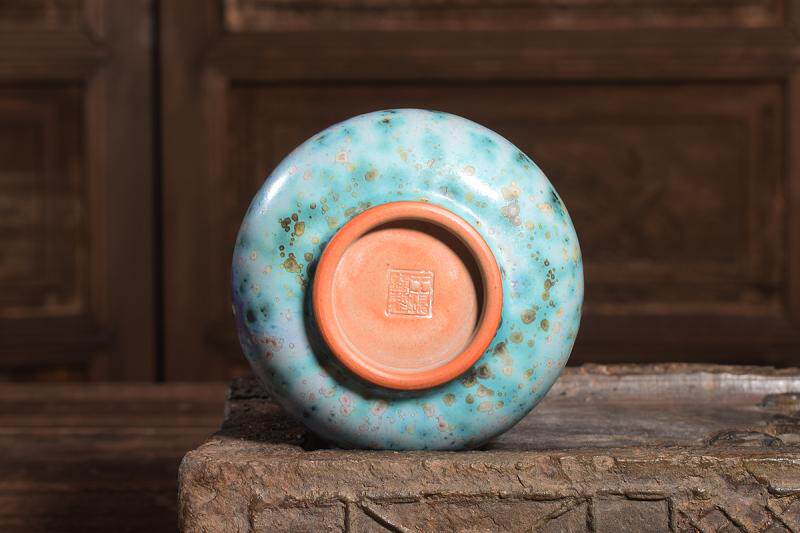 国大煤烧钧瓷神垕禹州束腰凤尾窑变大师茶杯茶杯