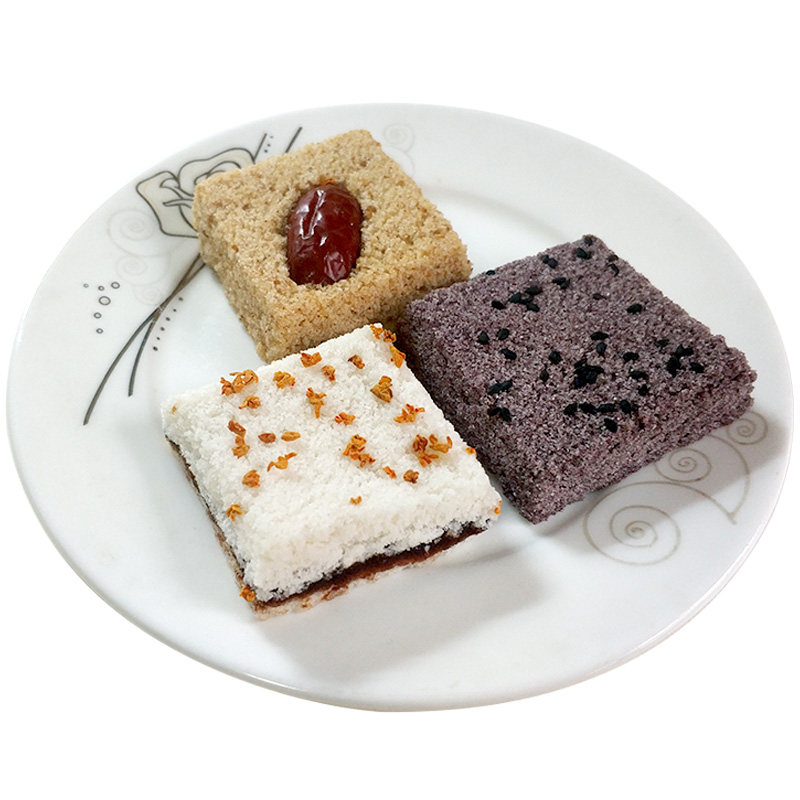 温州传统豆沙桂花芝麻黑米米糕红糖红枣早餐中式糕点