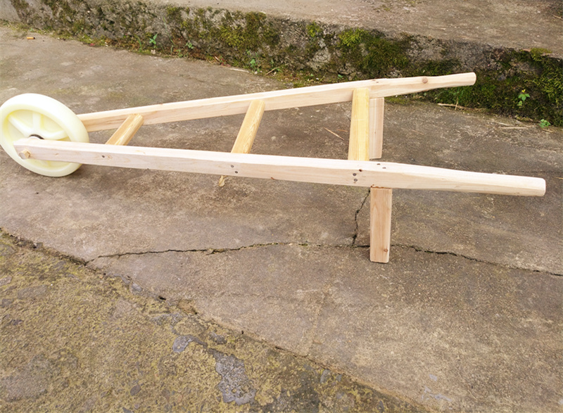 推车木头木制手推车独轮车小孩户外玩具幼儿园安吉竹编