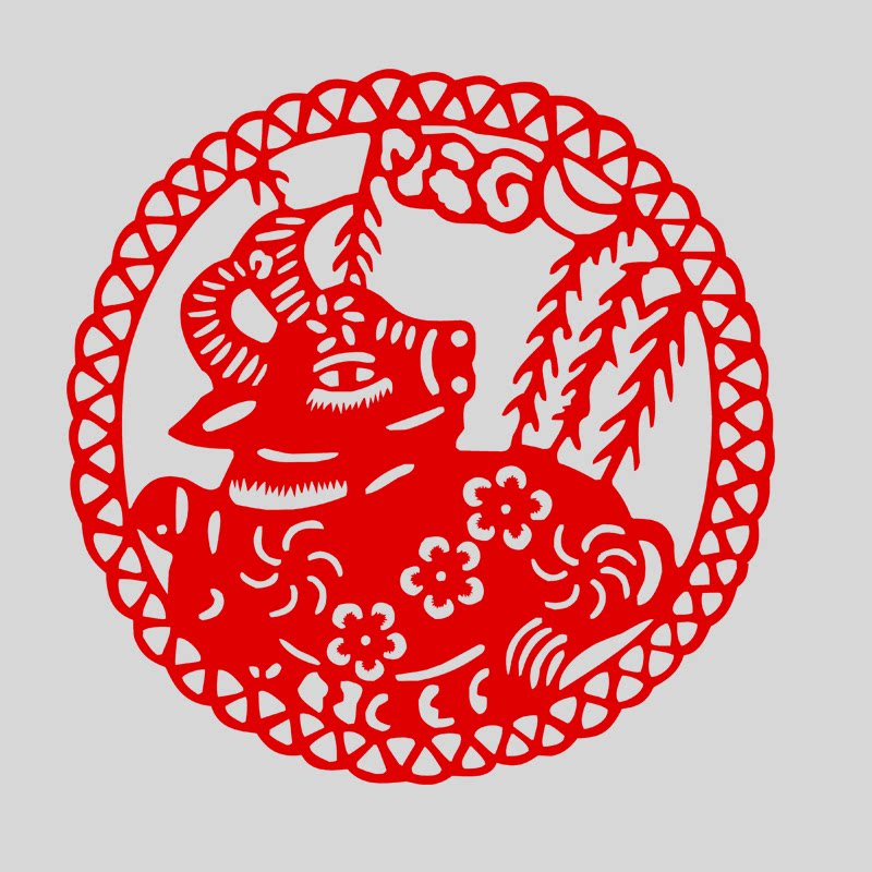 传统纸质镂空窗花剪纸2020牛年福字贴纸作品喜字