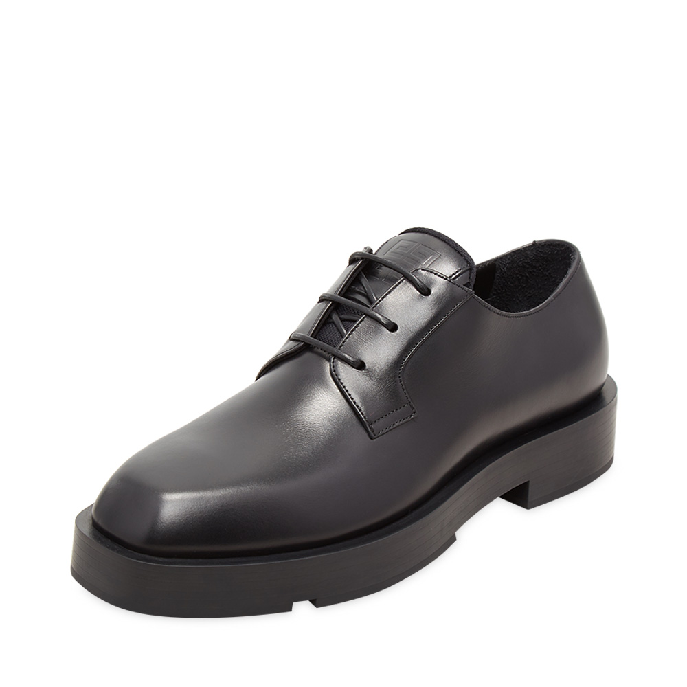 givenchy纪梵希黑色牛皮皮革经典logo细节牛津皮鞋单鞋