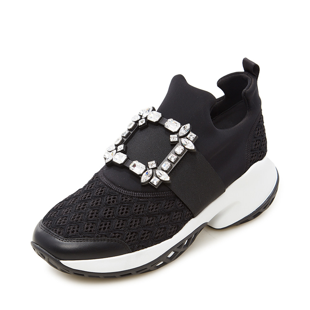 rogervivier罗杰维杰维维亚黑色珠宝徽标女士运动鞋单鞋