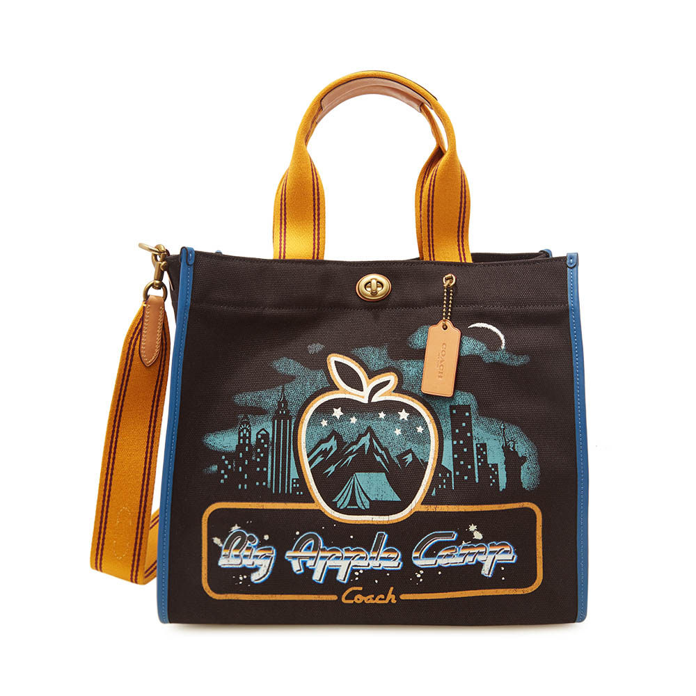 coach黑色创意印花图案时尚女士手提包托特女士包袋