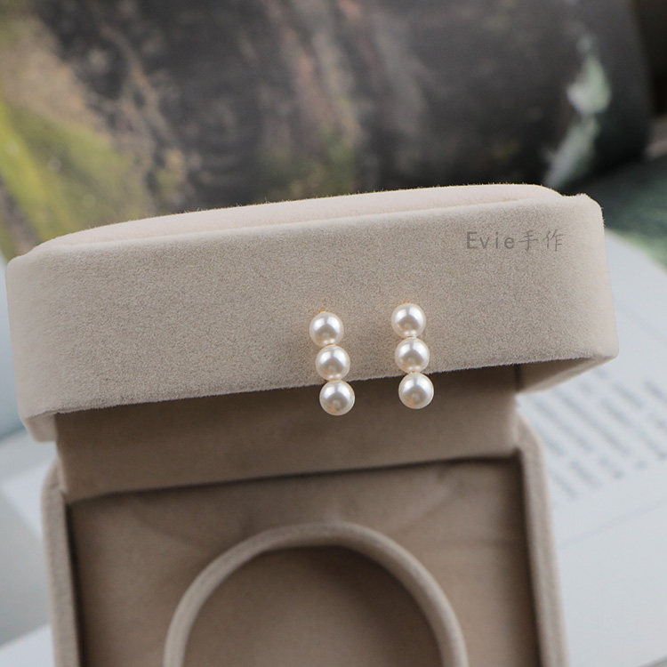 珍珠无耳蚊香盘耳简约一字硅胶耳钉不痛舒适耳夹