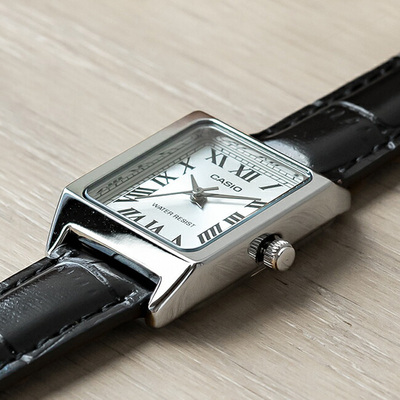 卡西欧手表casio ltp-v007l-7b1皮带罗马数字小方表防水表日韩腕表