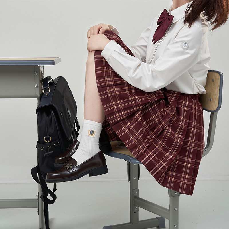 现货火烧红色色格裙女忘川琉璃jk制服原创学生校服