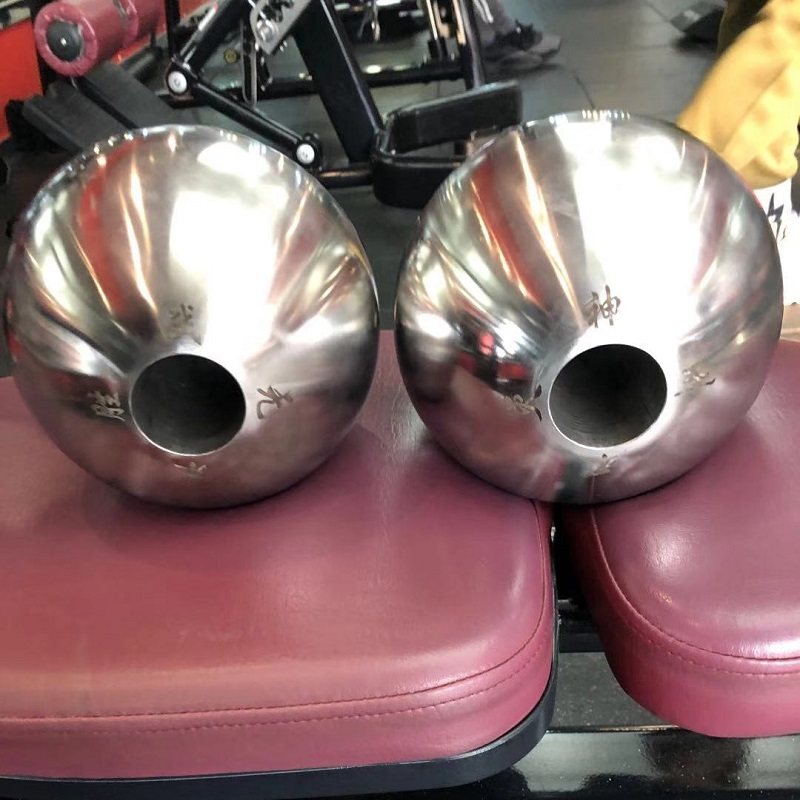 大七不锈钢球形杠铃哑铃片大孔径配重球深健身哑铃