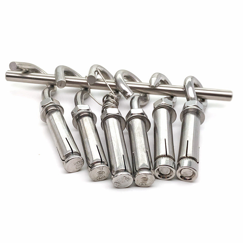 膨胀不锈钢钩子吊环带钩螺丝吊扇钩吊勾铁挂钩膨胀螺丝