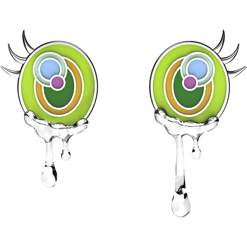 会员8折yvmin尤目漫画系列泪滴哭泣耳环不对称耳环