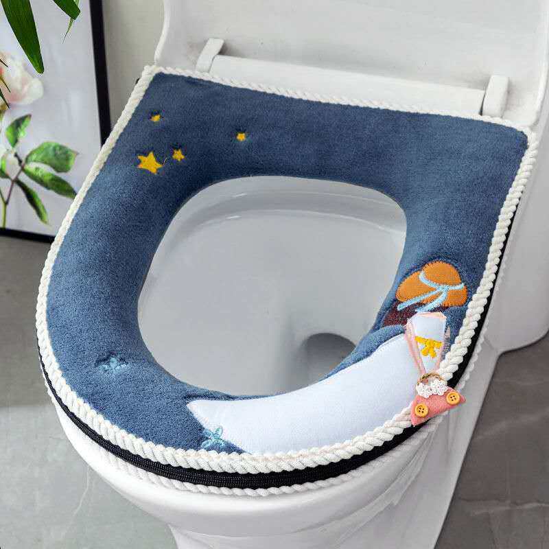 马桶垫家用冬季可爱毛绒坐垫粘贴式坐便器垫圈加厚坐便套马桶圈垫