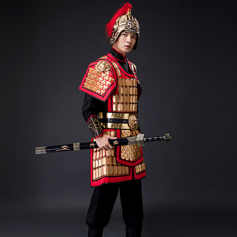 影视古装古代士兵盔甲将军铠甲战袍武士剧组民族服装