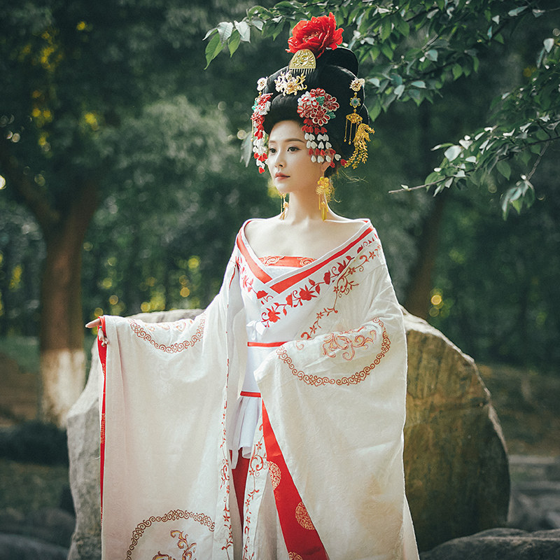 影视古装范冰冰武媚娘同款古装唐朝拖尾汉服皇后妃子武则天演出服