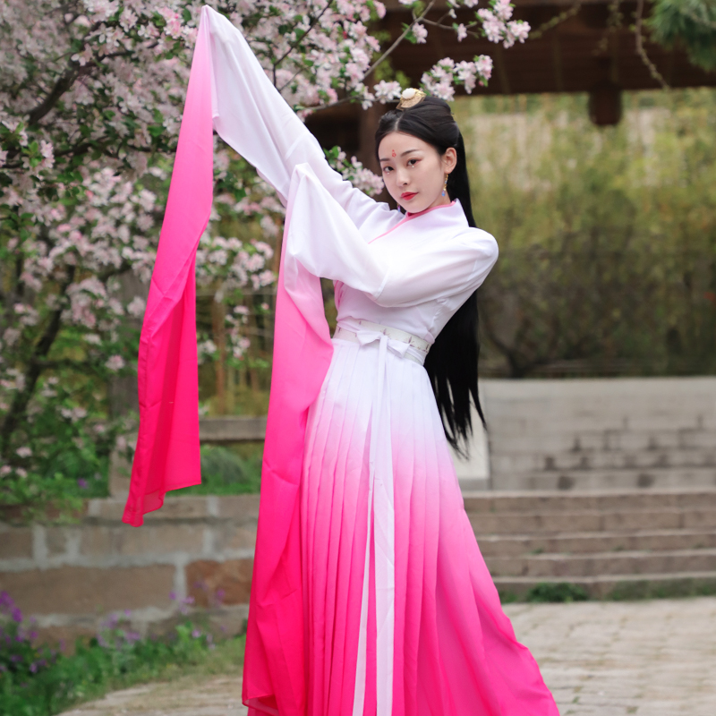 珂卡新款古典舞汉舞蹈服水袖舞仙女古装群舞民族服装