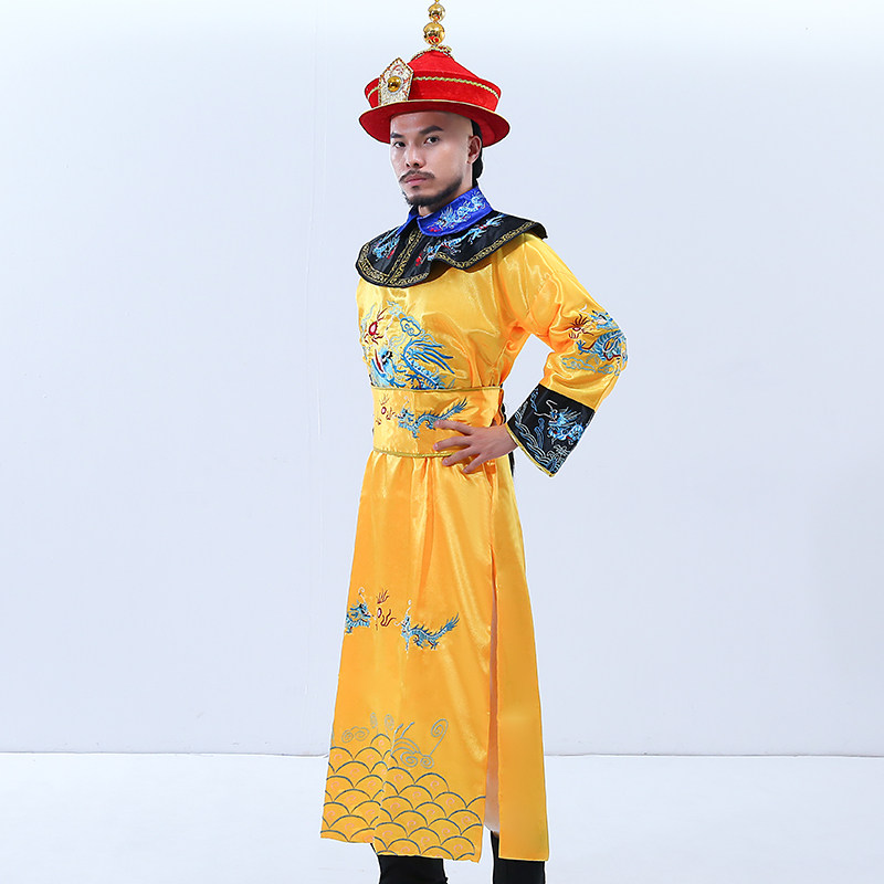 古装珂卡蝶影影视清朝皇帝黄色长袍影楼写真民族服装