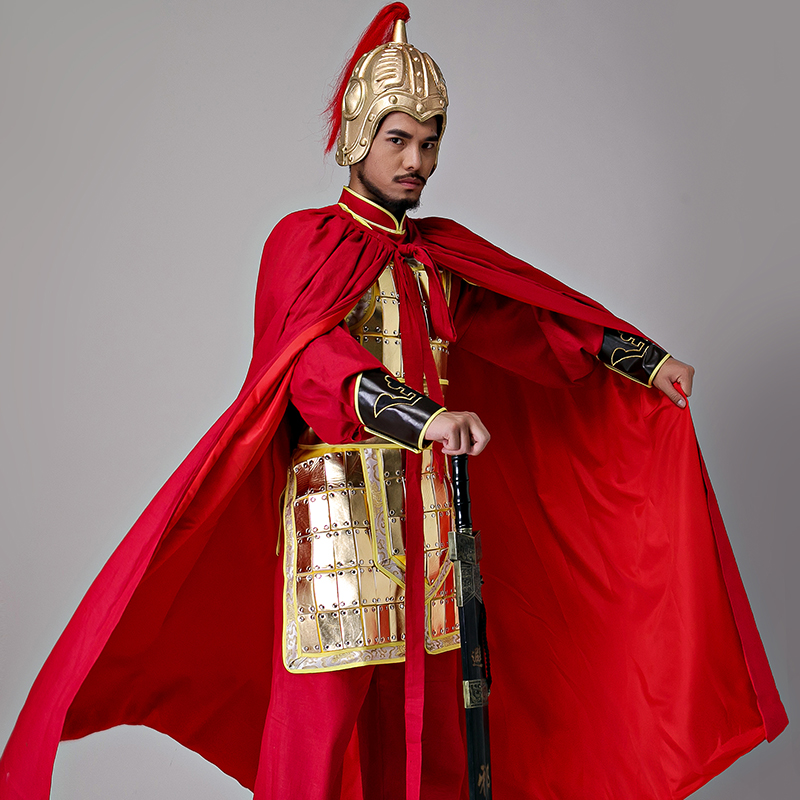 影视古装将军铠甲武士战袍元帅盔甲古装剧组群演服装道具演出服