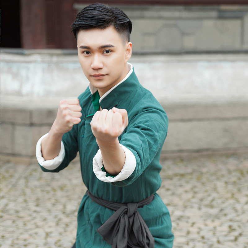 珂卡新款民国长衫武侠古装长袍黄飞鸿同款武师民族服装