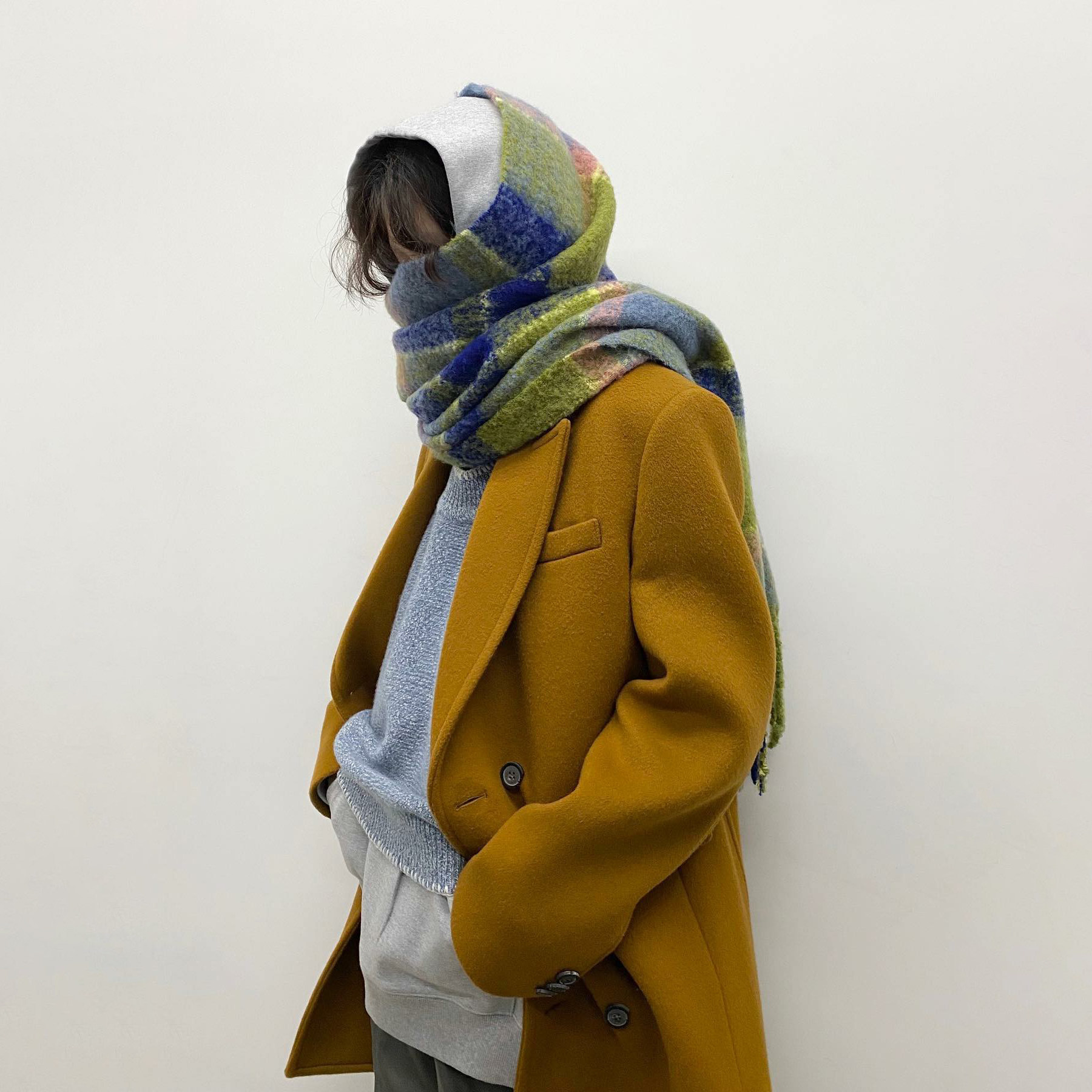 正品adererror流苏2022新款小众潮牌百搭男士冬季保暖围脖围巾女