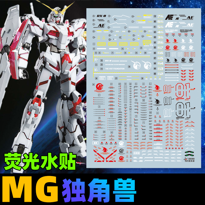星域水贴mg独角兽模型水帖ova映像细节专用模型制作