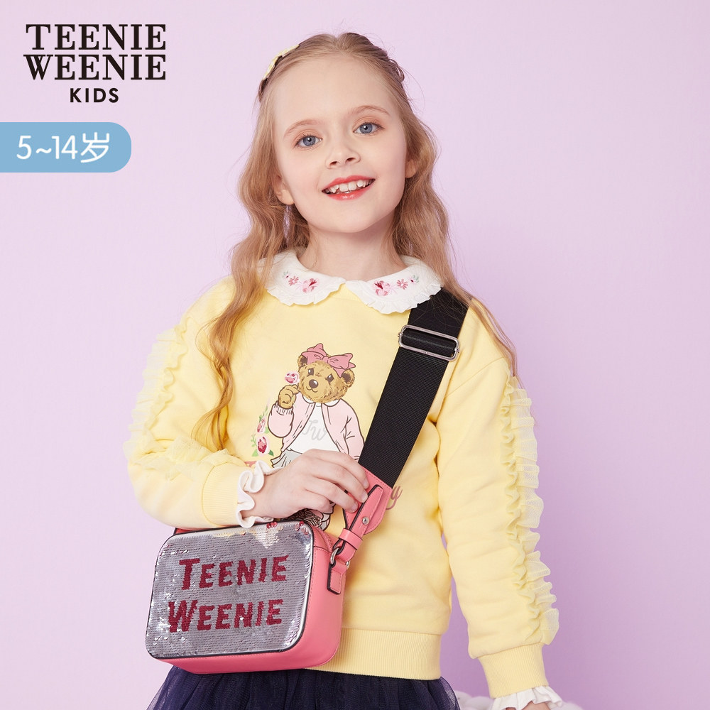 teenieweenie kids小熊童装女童卫衣加绒春季上衣中大童