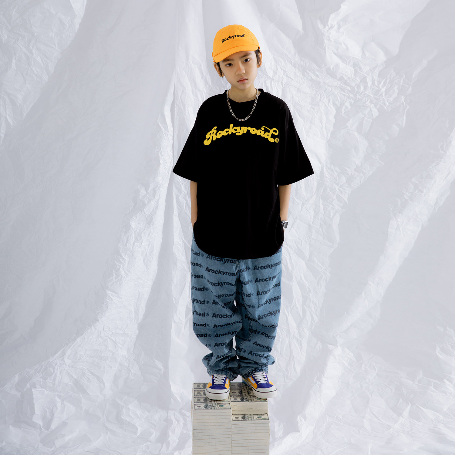 儿童街舞rockyroad潮服嘻哈hiphop童装男童潮牌表演儿童演出服