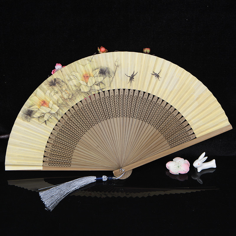 礼品丝艺堂古风6寸古典折扇扇子纸扇双面串竹扇扇子