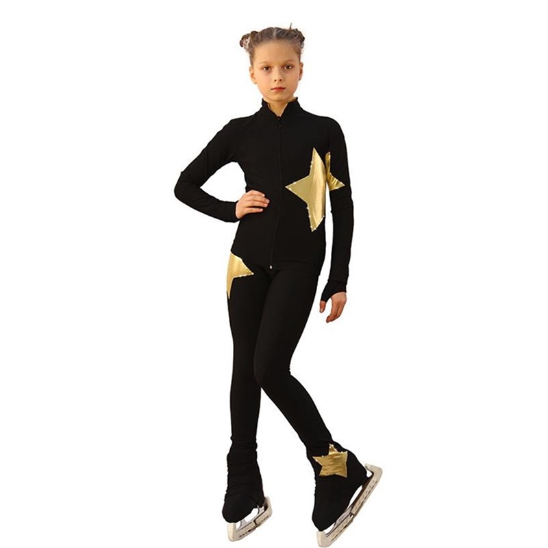 轻奢高弹女童训练溜冰花样滑冰滑冰裤子透气儿童滑冰服