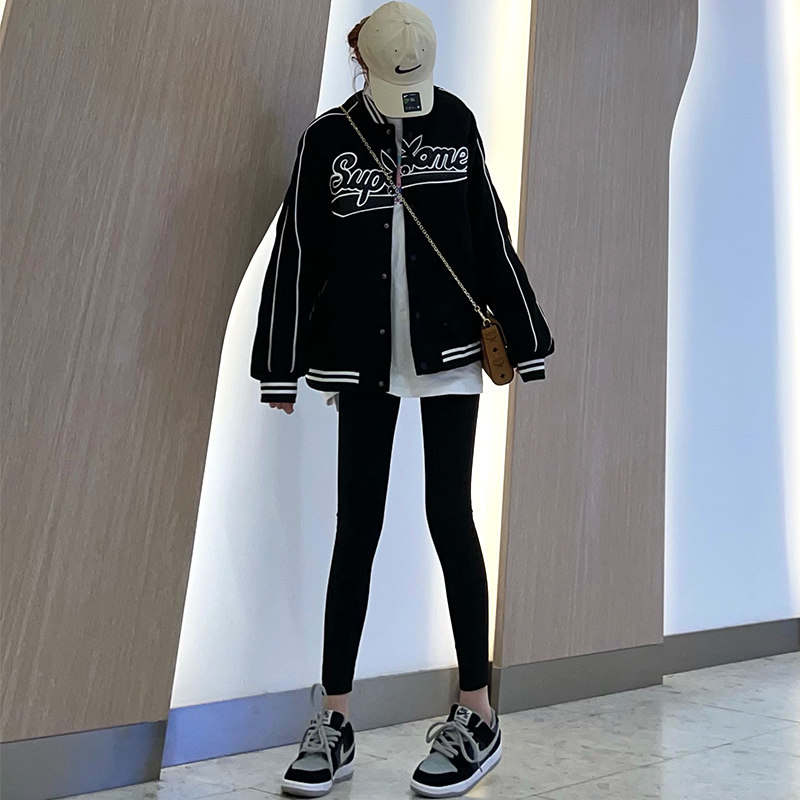2021年新款兔子头联名棒球服炸街外套女春秋ins潮牌百搭情侣夹克