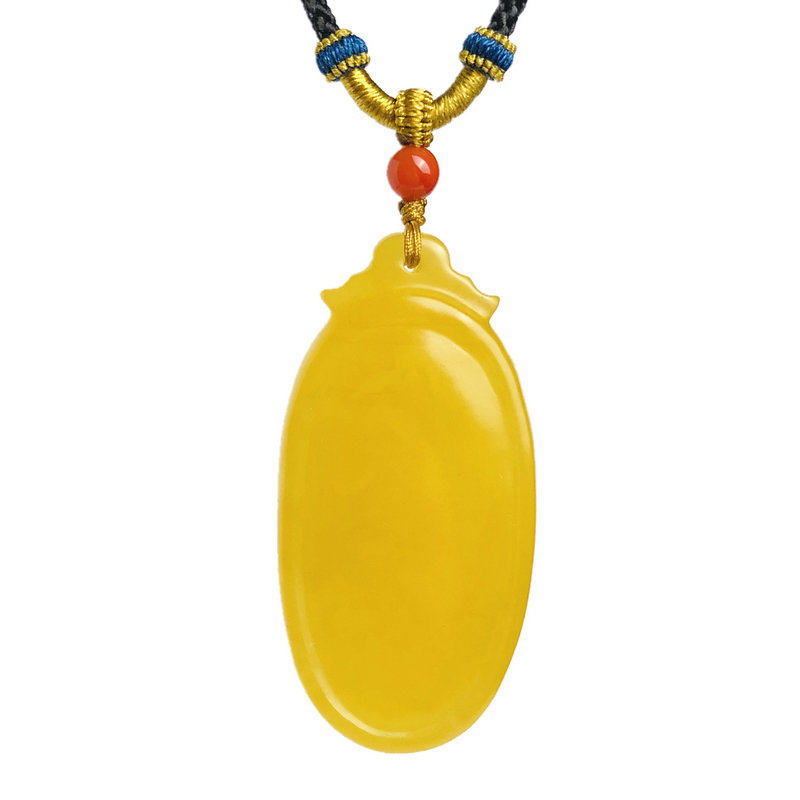 北辰珠宝俄料原皮中式无事琥珀蜜蜡吊坠雕件颈饰