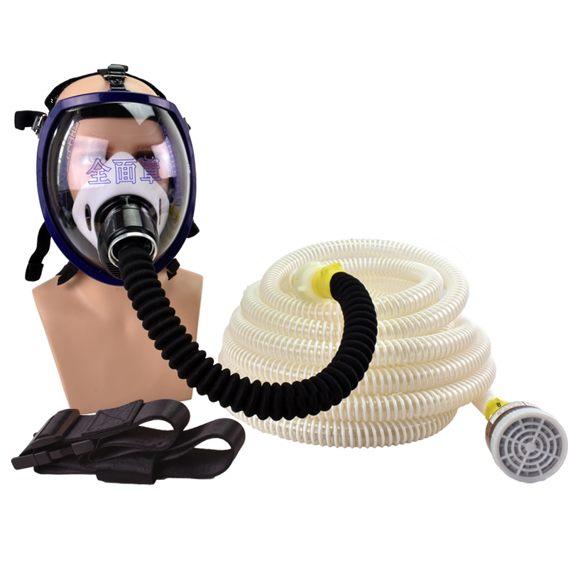 自吸呼吸器式长长管过滤防毒面具空气标配10米防护面具