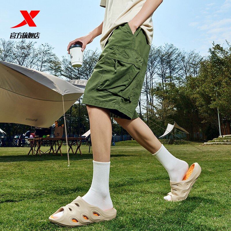 拖鞋特步火焰拖丨2023夏季防滑居家外穿男士运动拖鞋