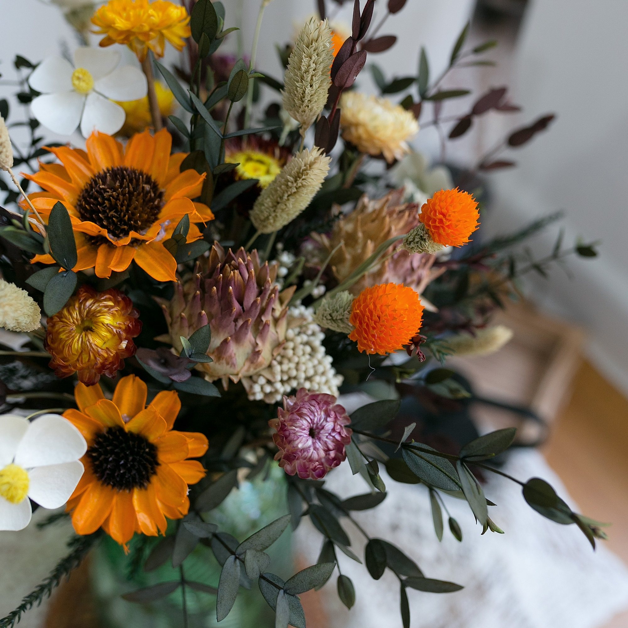 花材新年真花干花花束diy包带瓶插花进口森系干花