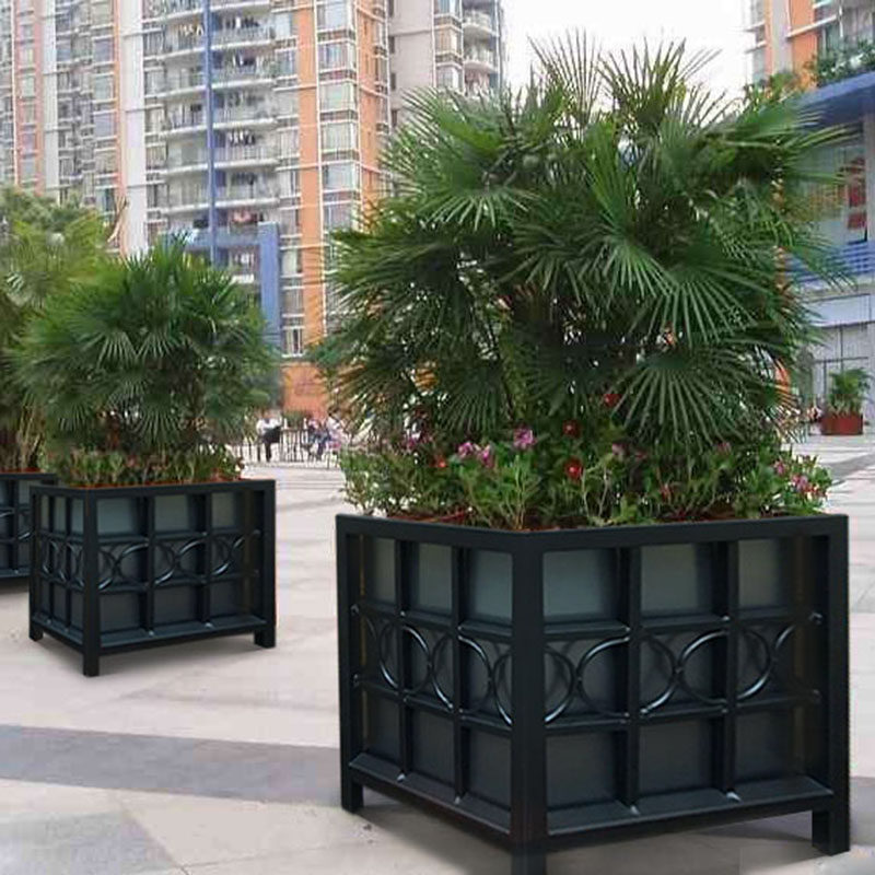 户外艺花花箱园室外铁艺特大型花坛隔断花盆种值箱花坛