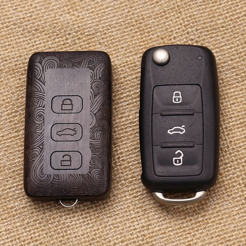 适用于大众速腾高尔夫尚酷酷车钥匙改装定制木质车用钥匙包