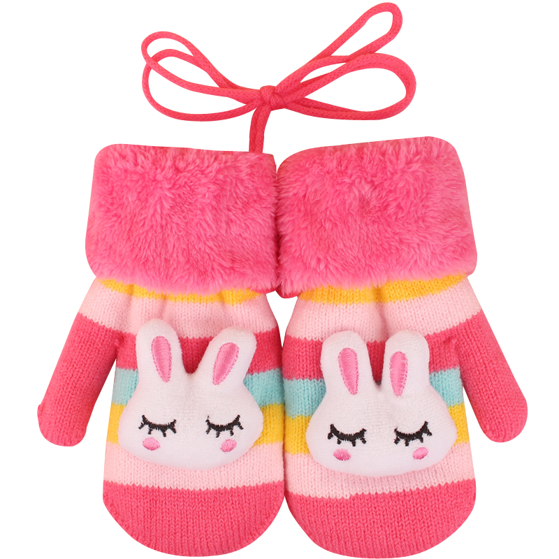 手套儿童秋冬保暖加绒宝宝小手女童童可爱卡通手套