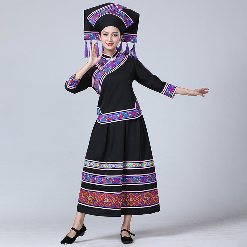 广西民族特色壮锦壮族服装景区表演衣帽裙子民族服装