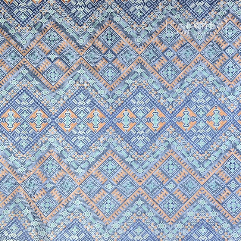 布料广西壮族特色壮锦纹路服装窗帘墙边装饰材料大张壮锦