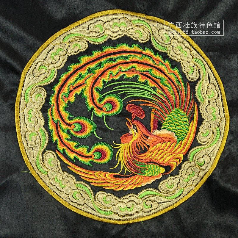 广西少数民族特色刺绣精美圆形绣花片服装饰品辅料壮绣