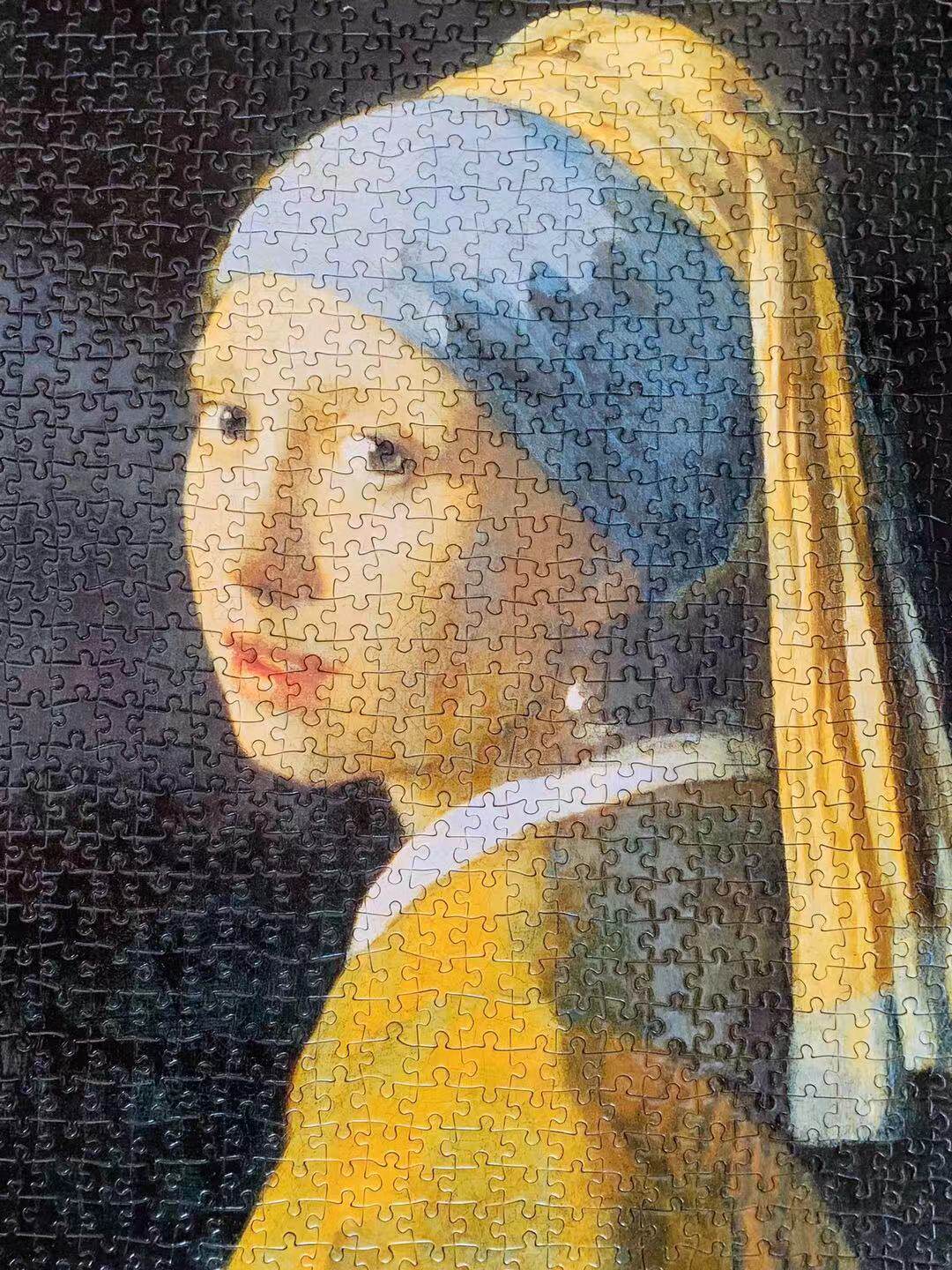 戴珍珠耳环的少女纸质拼图1000片成年减压大型益智世界名画维米尔