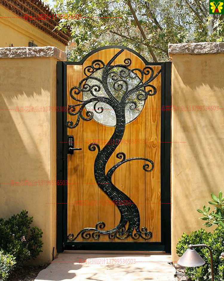 欧式铁艺大门豪华别墅门户外铁门庭院门入户门防盗门单开门可定做