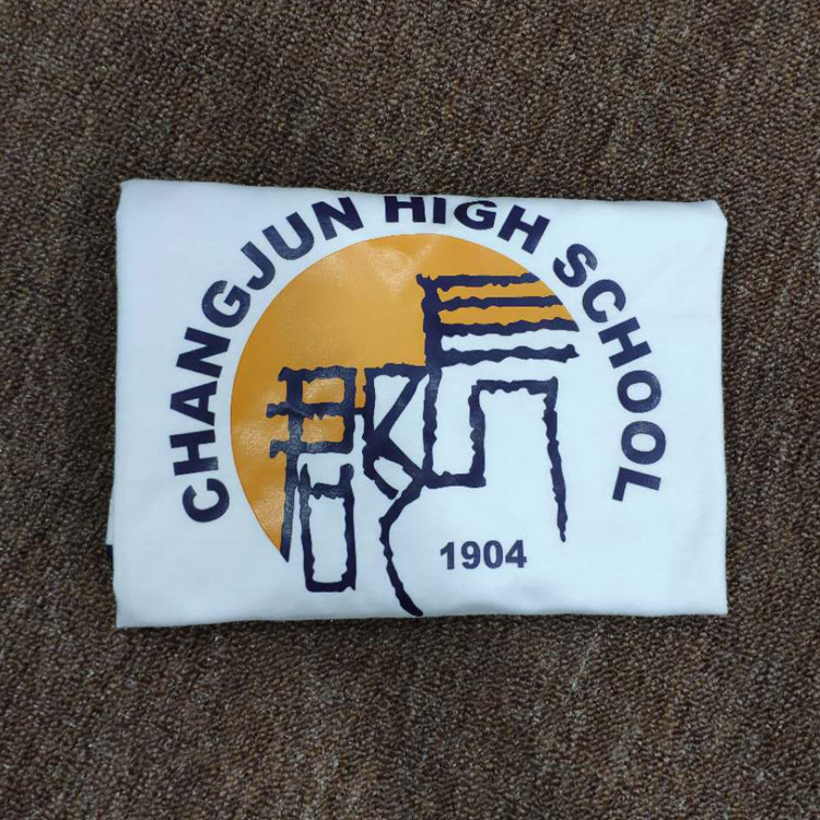 长郡中学夏季校服湘郡梅溪湖插肩拼色文化衫班服t恤印制