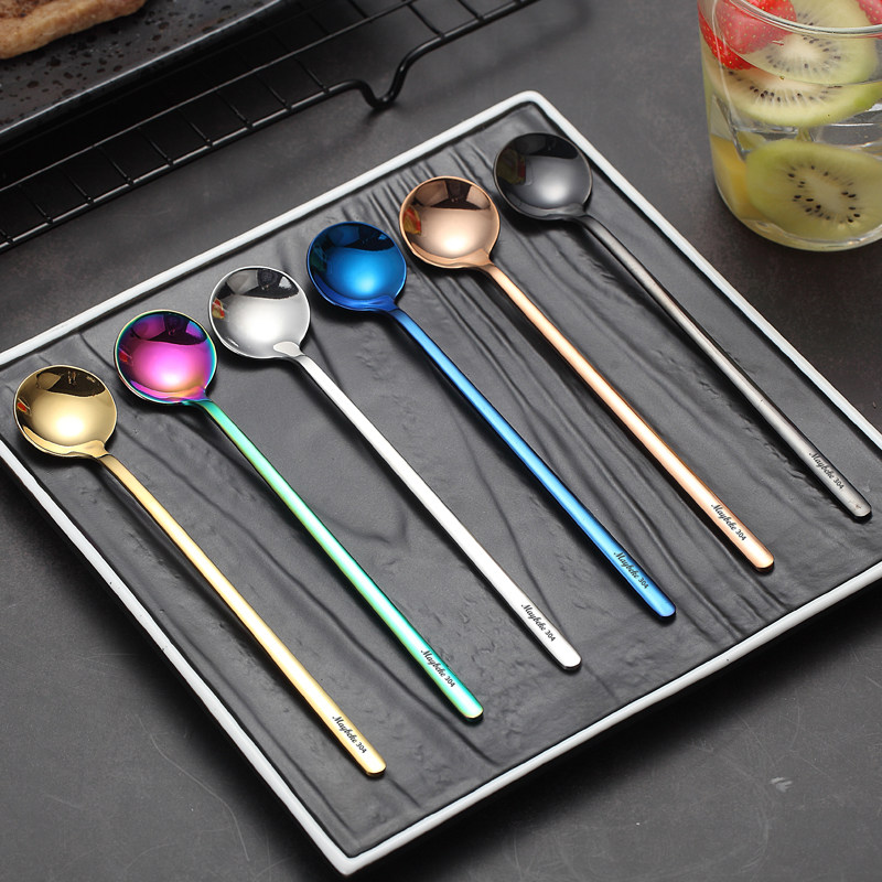 彩色彩色调调料勺子长柄商用饭店厨师炒菜调羹咖啡勺