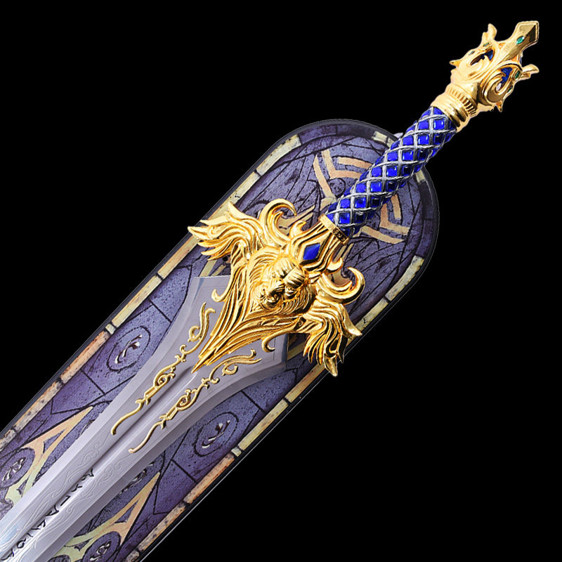 hcmy魔兽电影 联盟暴风城士兵长矛cosplay金属武器莱恩雄狮未开刃